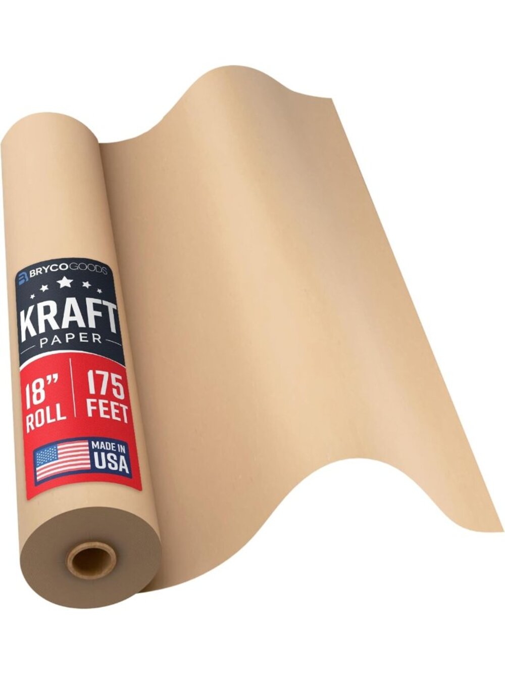 Jumbo Kraft Paper Roll 18" x 2100" - Versatile for Packing, Crafts, Wall Art